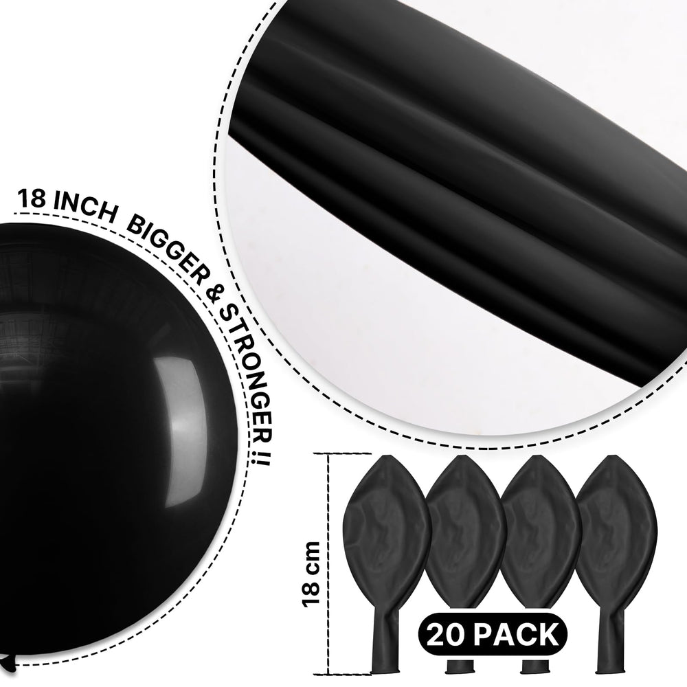 PartyWoo black party balloons suit baby showers, birthdays, and classy events.