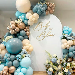 PartyWoo blue and gold 5-inch balloons for lush filler pieces.