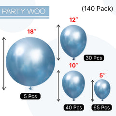 PartyWoo blue balloon garland setup creating vibrant backdrop for celebrations