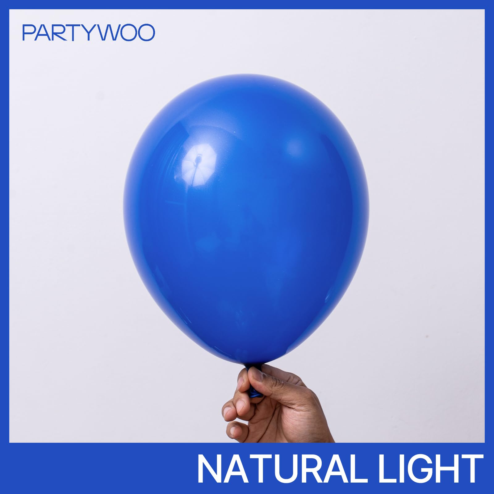 PartyWoo blue balloons 10-inch versatile for mixed-size displays.