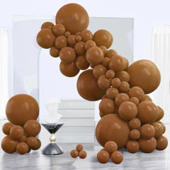 PartyWoo brown balloons 18-inch pack creates dramatic focal points for celebrations.