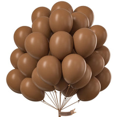 PartyWoo brown balloons 50-pack, 12-inch size for versatile party decor and photo-friendly setups.