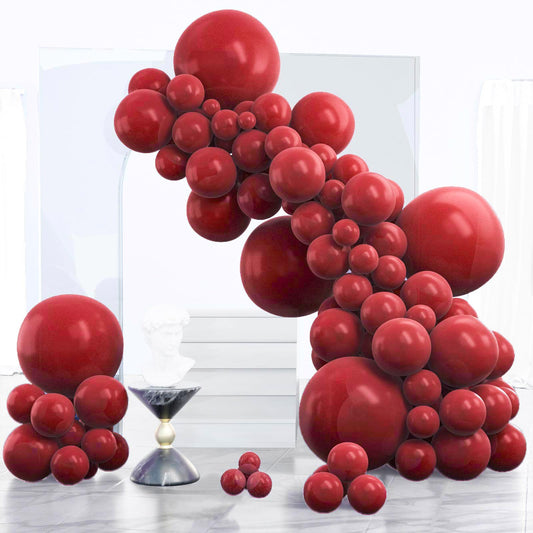 PartyWoo Burgundy balloons 18-inch close-up showing rich color and sturdy latex for lasting decor