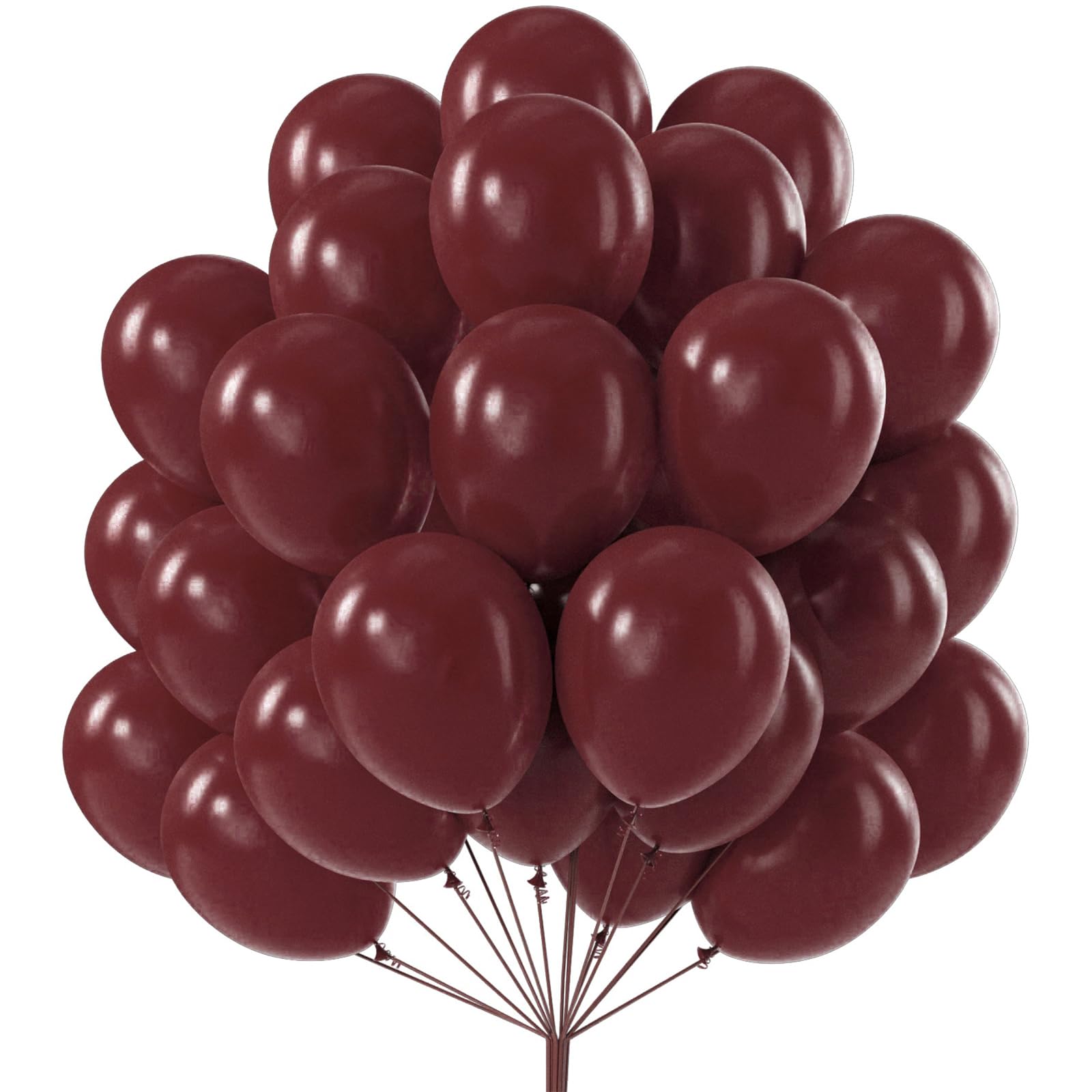 PartyWoo burgundy balloons 50pcs 12in for vibrant wedding and party decor.