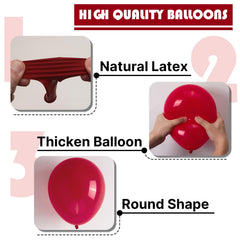 PartyWoo burgundy balloons can be filled with air or helium for display options.