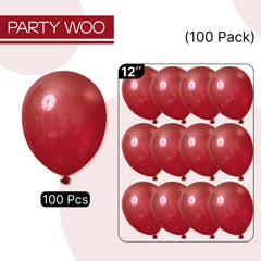 PartyWoo burgundy latex balloons are thick and durable for long-lasting arches.