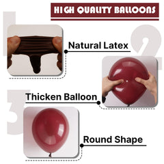 PartyWoo Burgundy latex balloons feel thick and premium