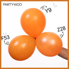PartyWoo burnt orange balloon arch kit creates a warm fall focal point for events