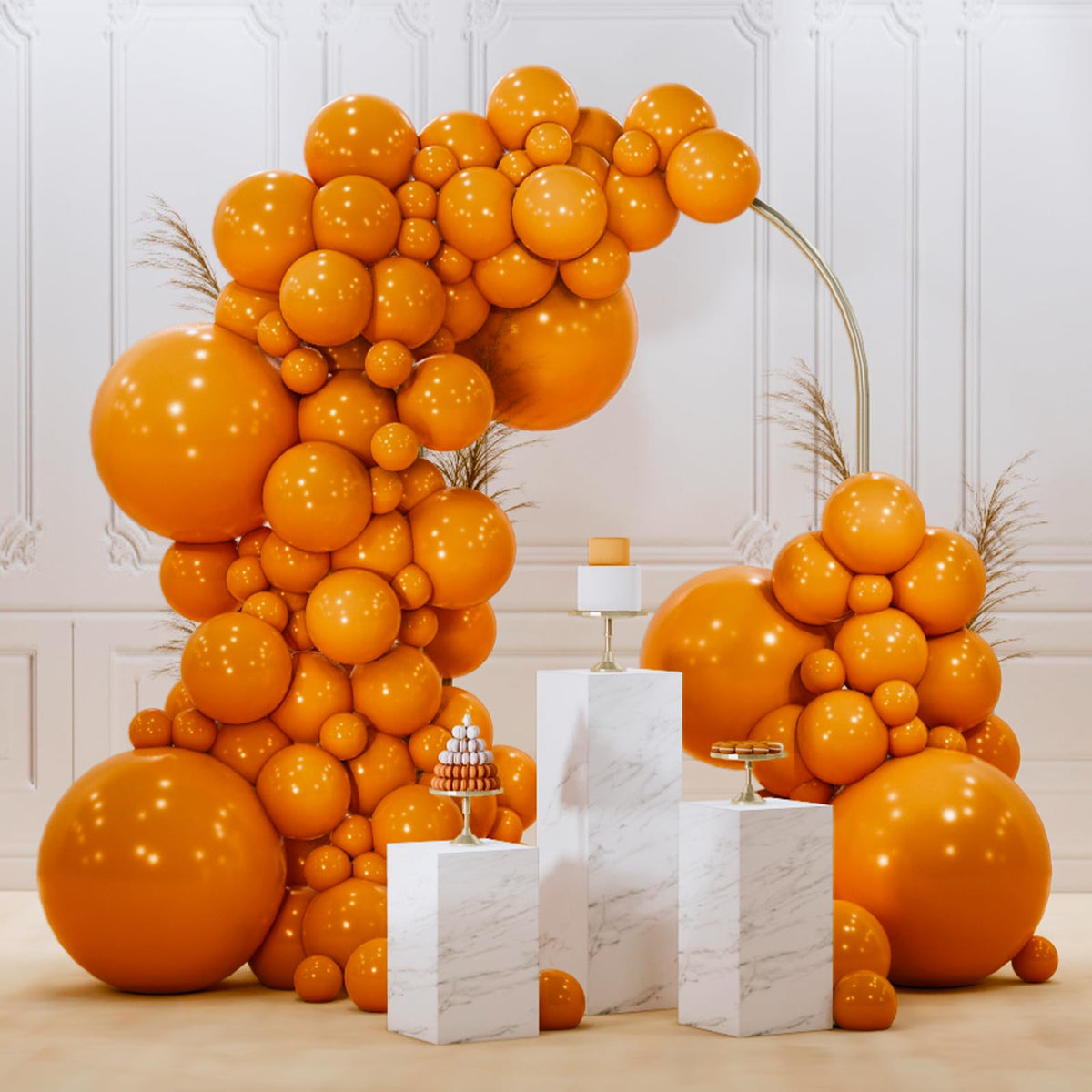 PartyWoo 18-inch burnt orange balloons for arches and centerpieces with a warm fall vibe