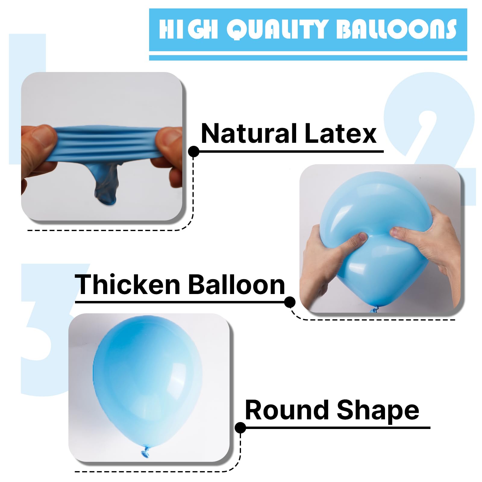 PartyWoo bulk light blue balloons for large party displays.