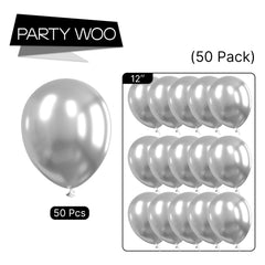 PartyWoo Christmas and holiday celebrations with silver balloons for bright accents.