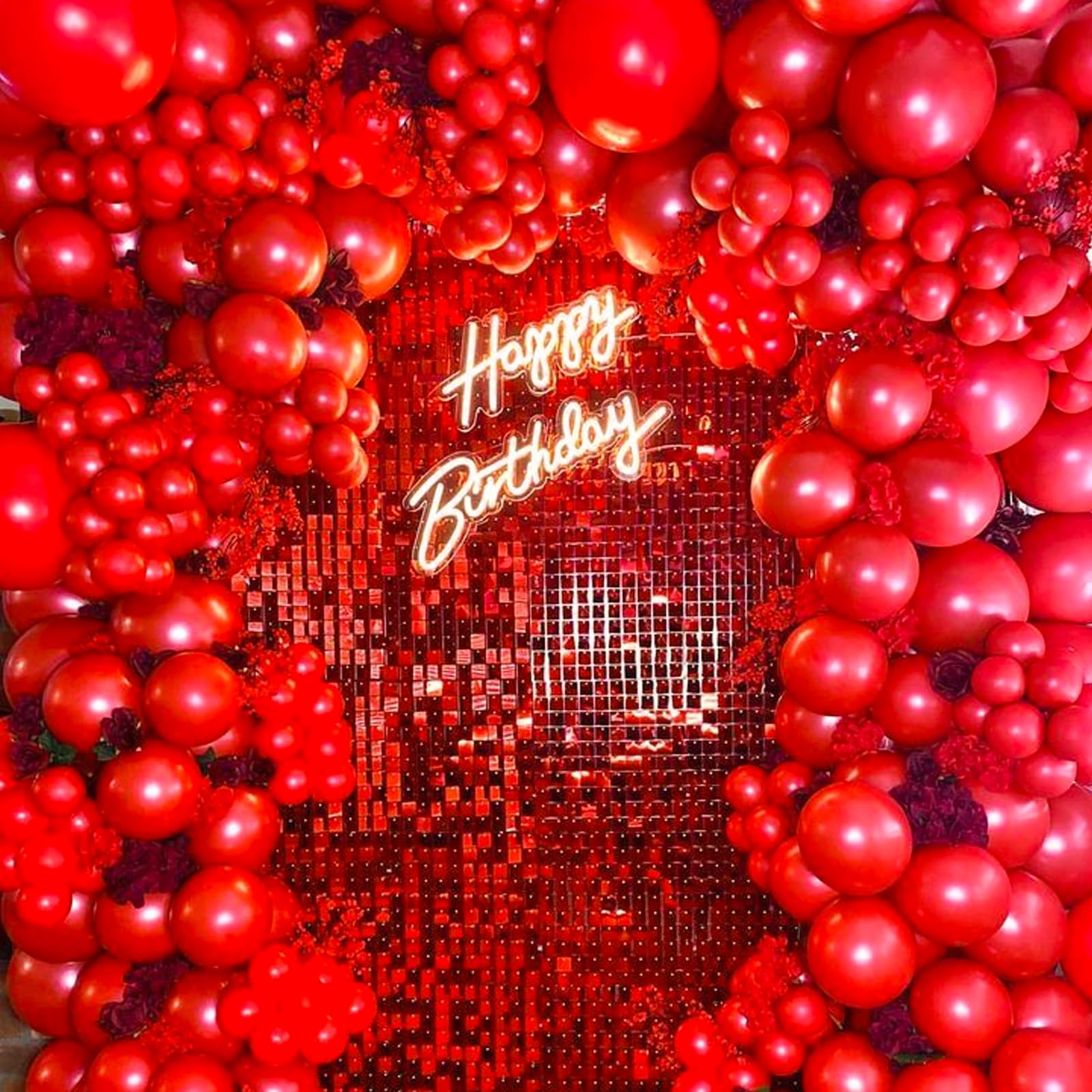 PartyWoo Christmas Red Balloons brighten seasonal decor and gift-ready setups.