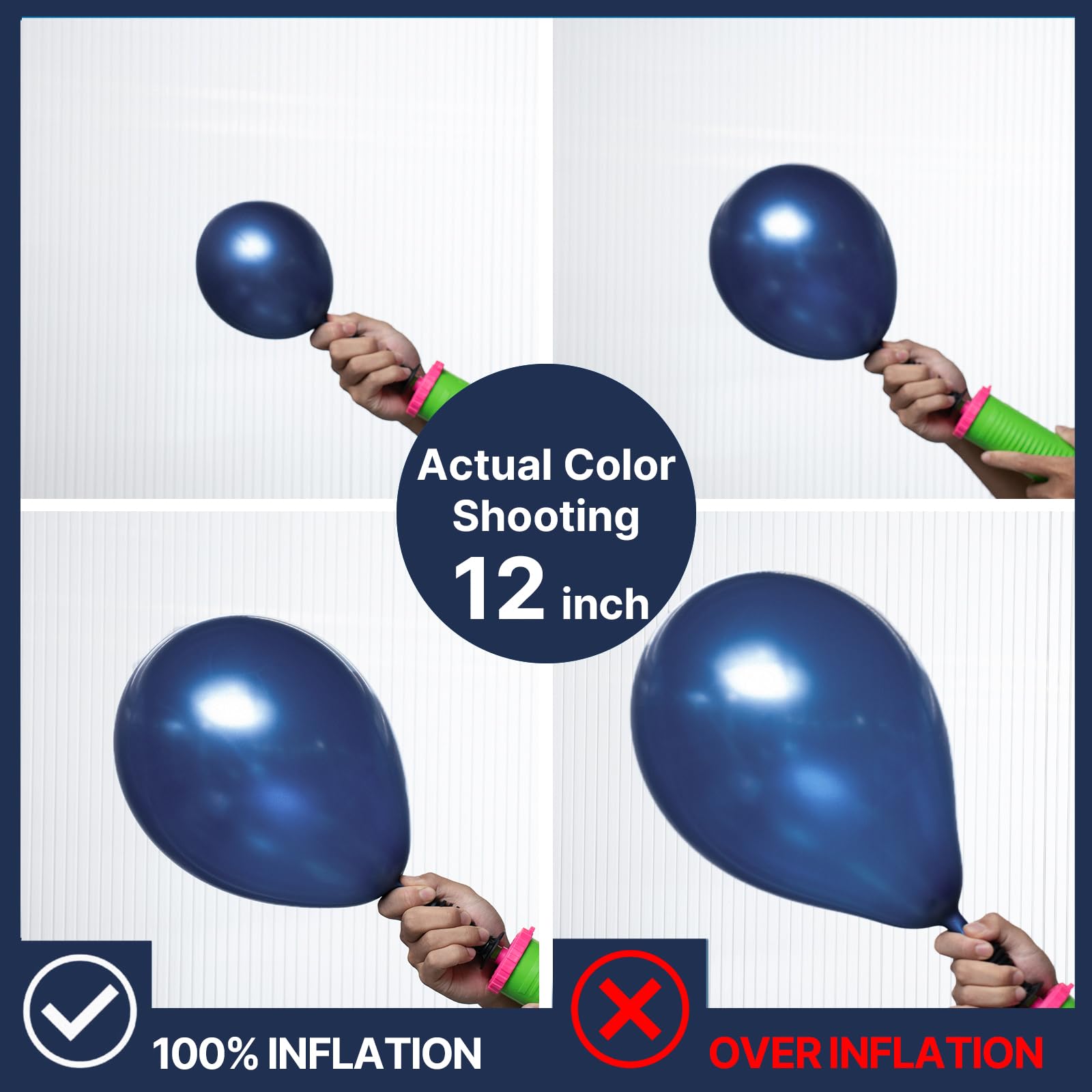 PartyWoo chrome blue balloons close-up showing glossy finish