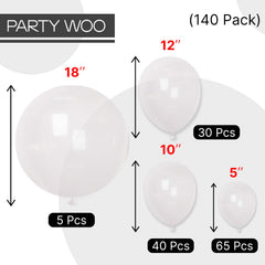 PartyWoo wedding set of clear balloons creating timeless ambience.