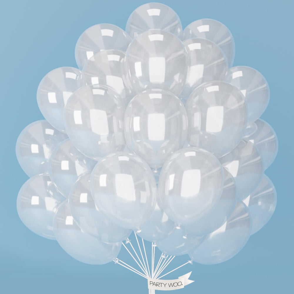 PartyWoo clear balloons 12-inch 50-pack for vibrant, long-lasting decor