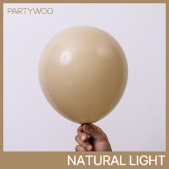 PartyWoo cream balloons 10-inch garland shows durable latex ideal for arches and garlands.