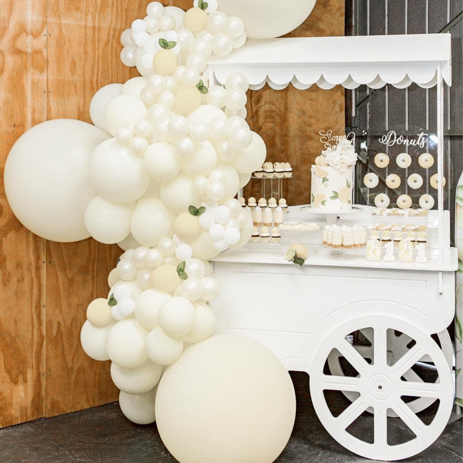 PartyWoo cream balloon arch kit, easy setup for elegant ceremonies.