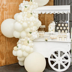 PartyWoo cream balloon arch kit, easy setup for elegant ceremonies.