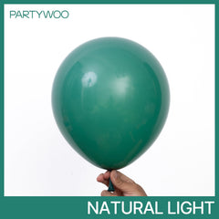 PartyWoo dark green 12-inch balloons ideal for garlands and bouquets.
