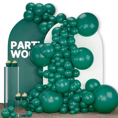PartyWoo dark green 18-inch balloons add bold color for arches and centerpieces.