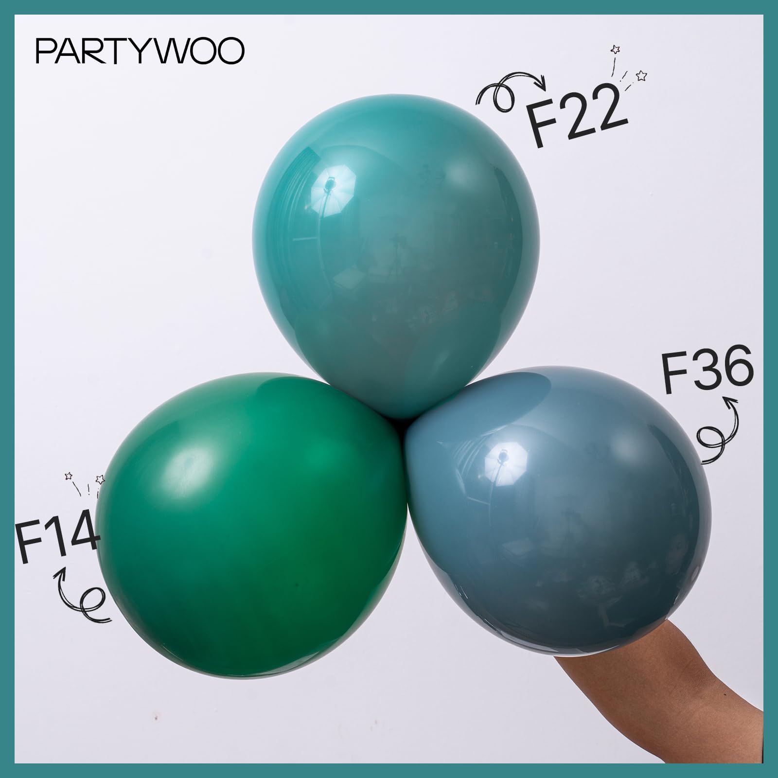 PartyWoo 5-inch forest green balloons ideal as air-filled accents.