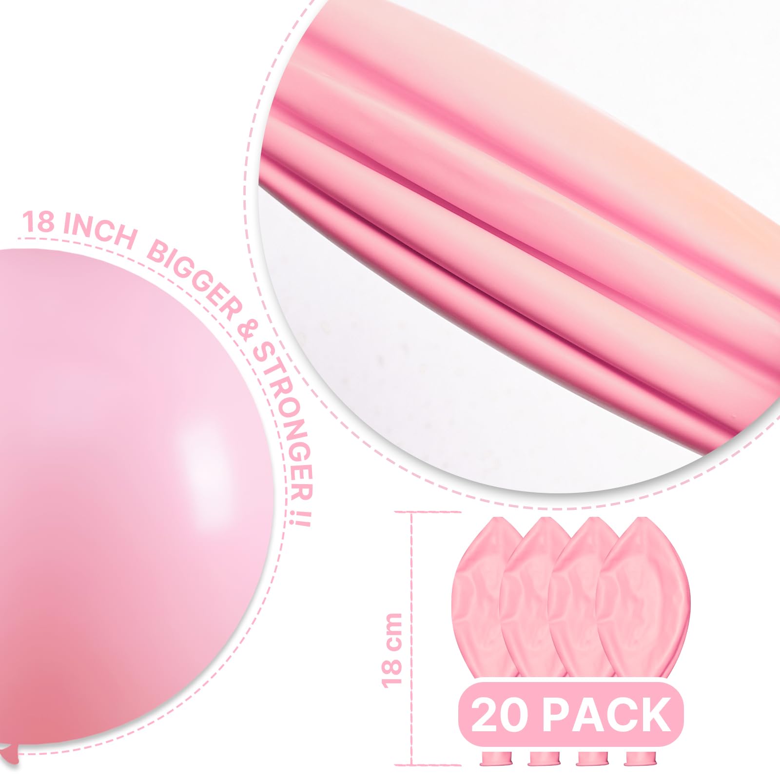 PartyWoo thick latex pink balloons resist creasing for lasting color