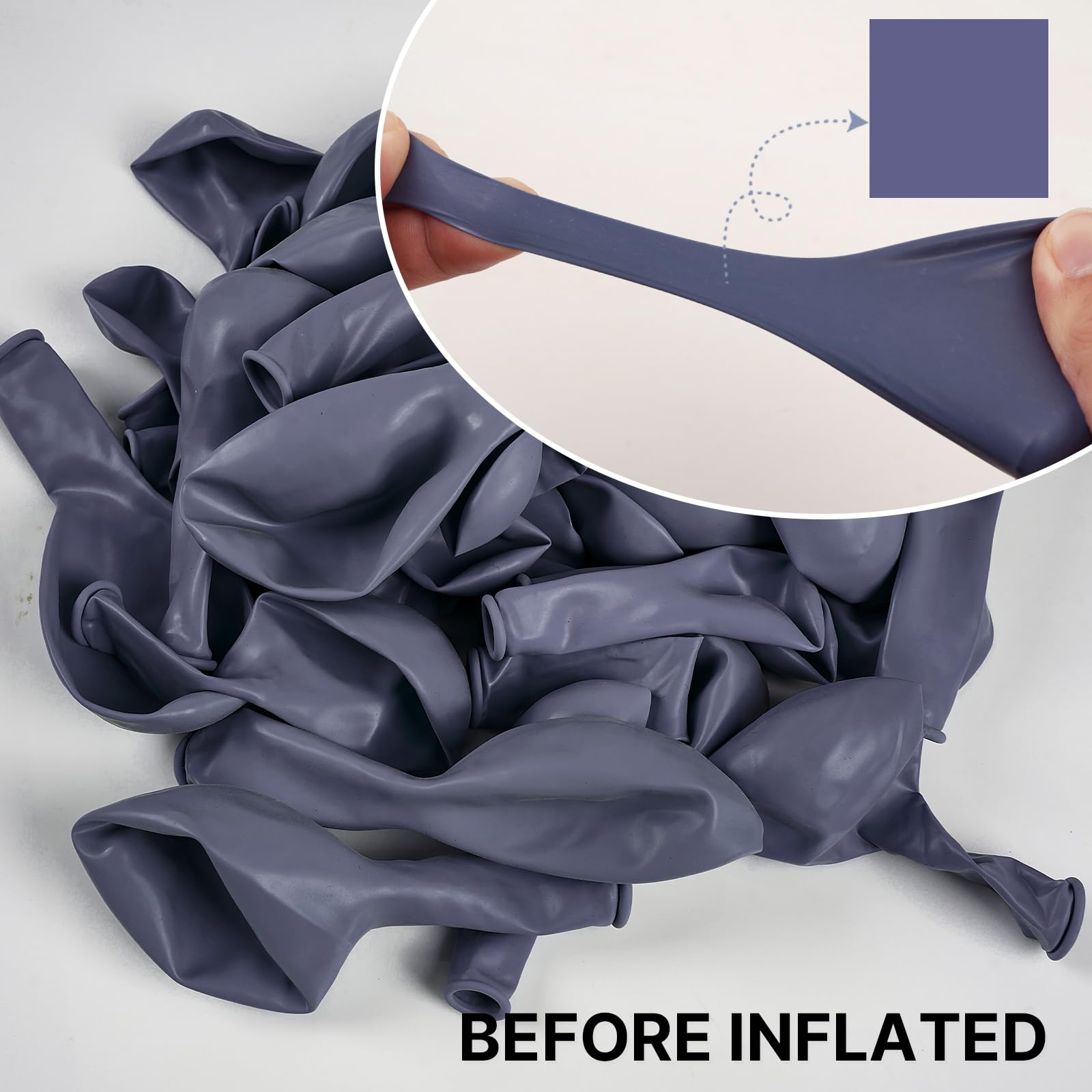PartyWoo dusty blue balloons 12inch vibrant pack suited for arches and centerpieces.