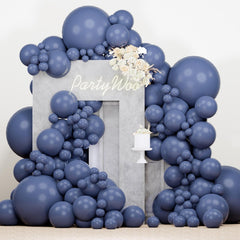 PartyWoo dusty blue balloons 18inch close-up texture ideal for a bold balloon garland.