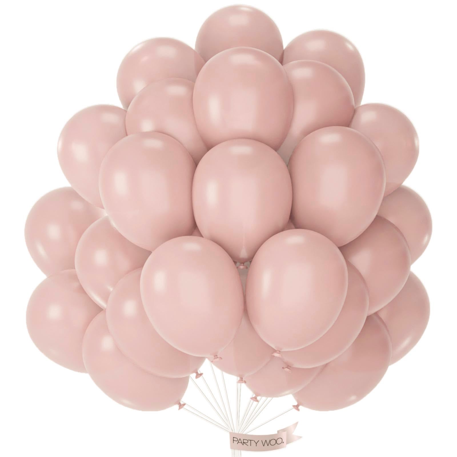 PartyWoo dusty pink balloons 50-pack 12-inch latex for vibrant party decor