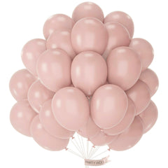 PartyWoo dusty pink balloons 50-pack 12-inch latex for vibrant party decor