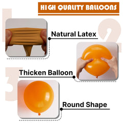 PartyWoo fall party scene shows inviting, festive atmospheres using burnt orange balloons