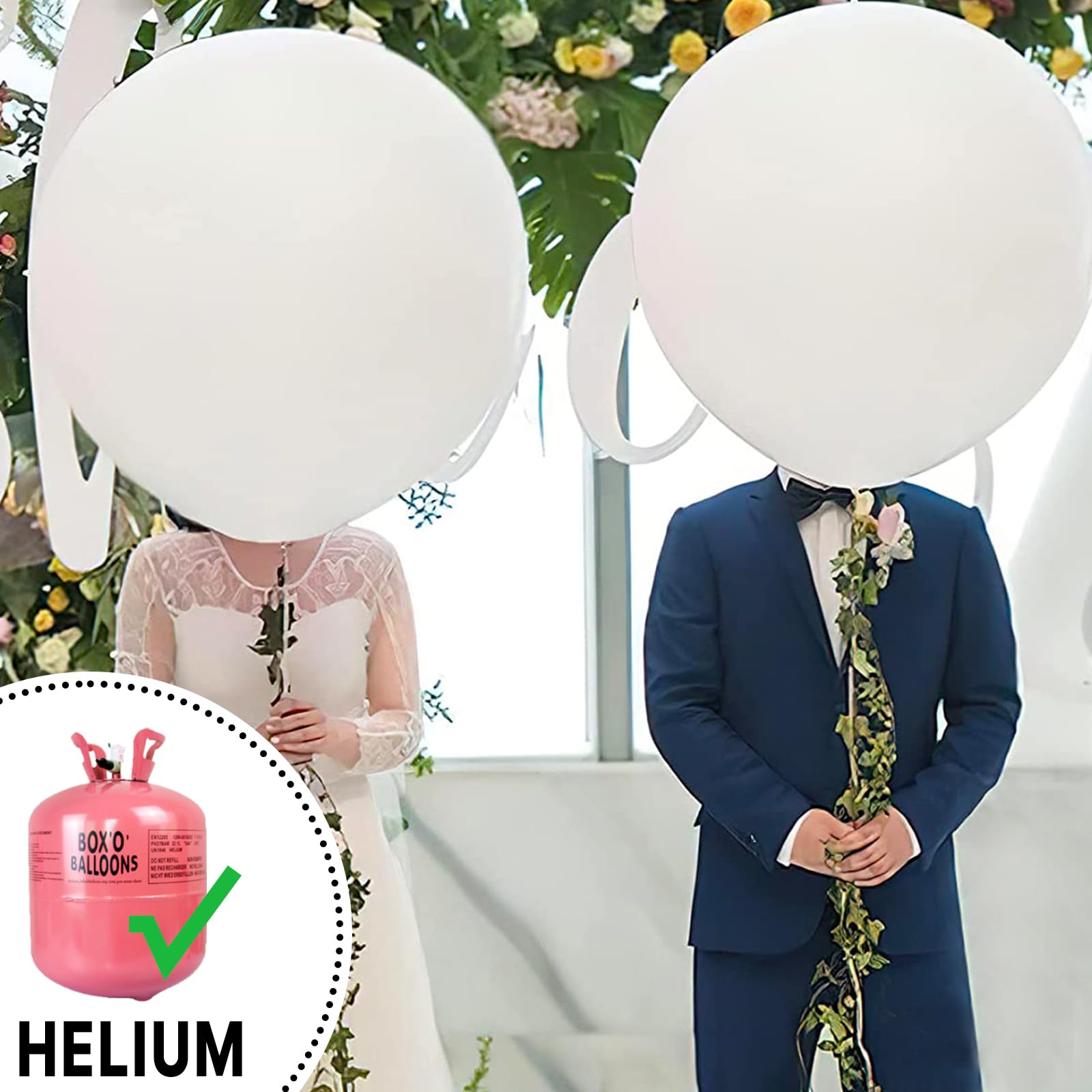 PartyWoo giant matte white balloon arch creates elegant wedding backdrops