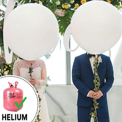 PartyWoo giant matte white balloon arch creates elegant wedding backdrops