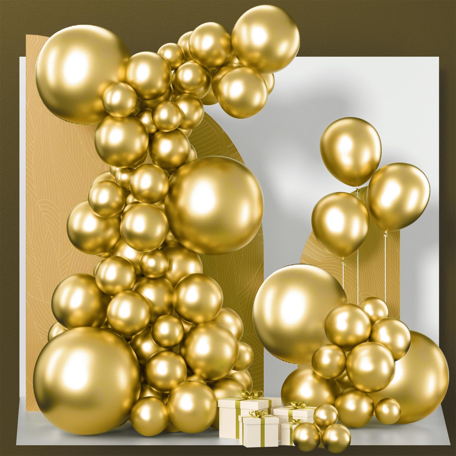 PartyWoo gold 18 inch balloons in a 5 pack for bold birthday décor
