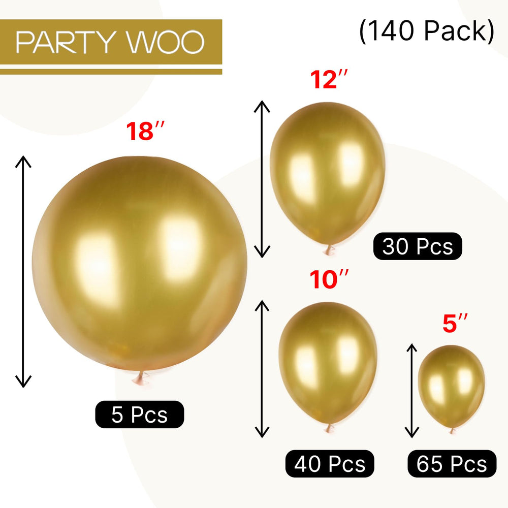 PartyWoo gold balloons used with air last up to 72 hours for fresh décor
