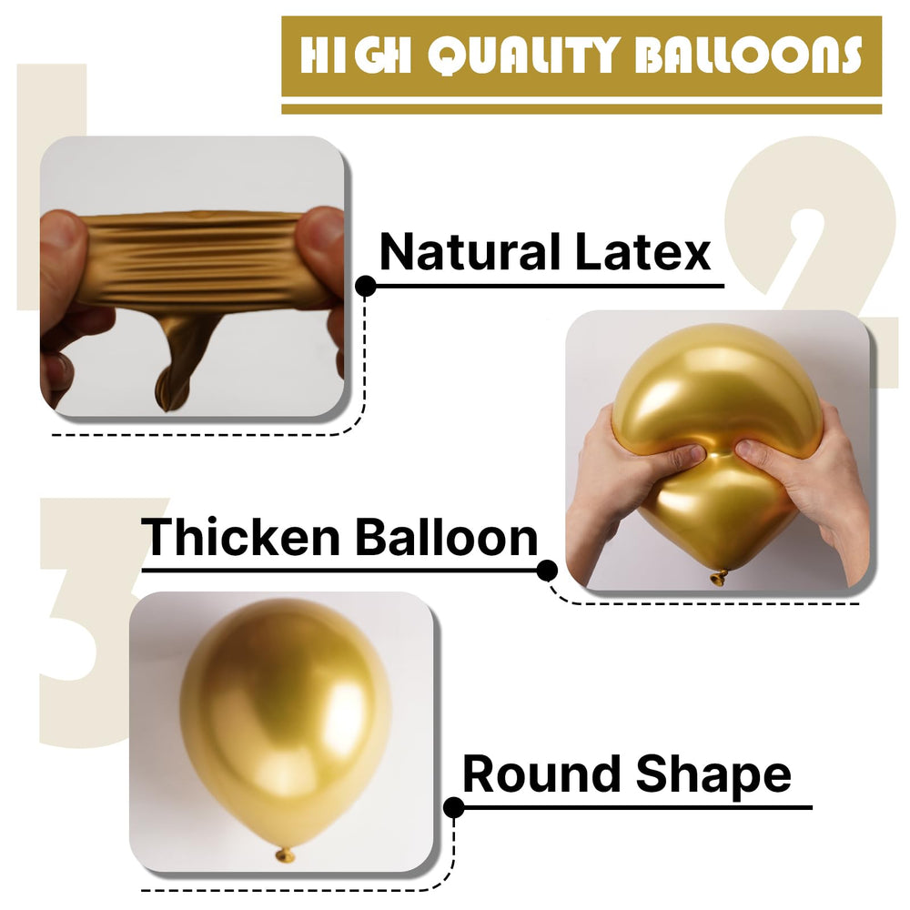 PartyWoo gold balloons ready for graduation or wedding celebrations