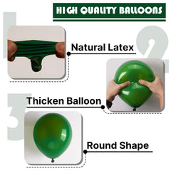 PartyWoo graduation birthday wedding decor with dark green balloons