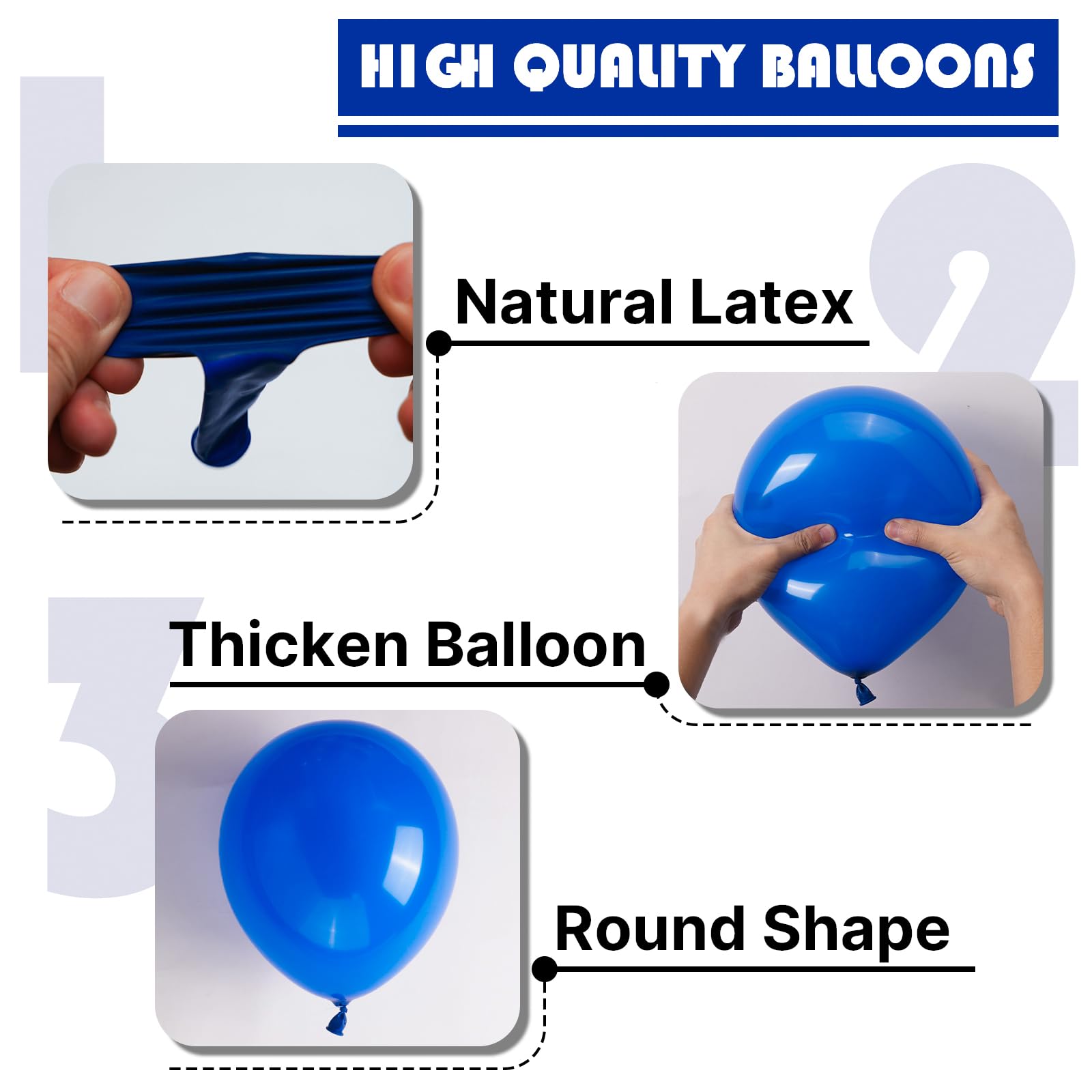 PartyWoo graduation blue balloons creating a festive celebration backdrop.