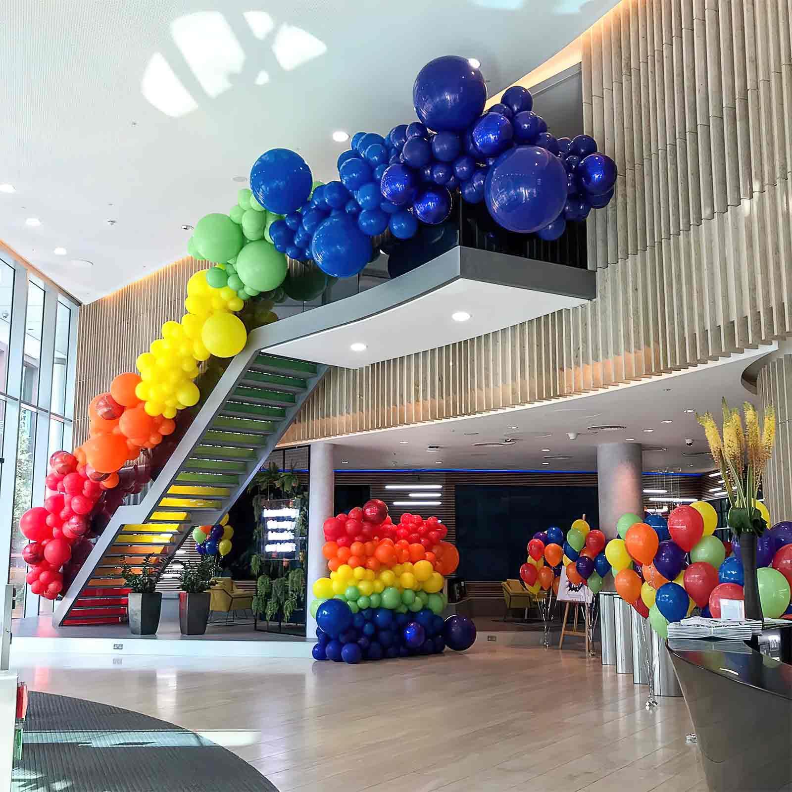PartyWoo graduation fiesta balloons create bold color statements.
