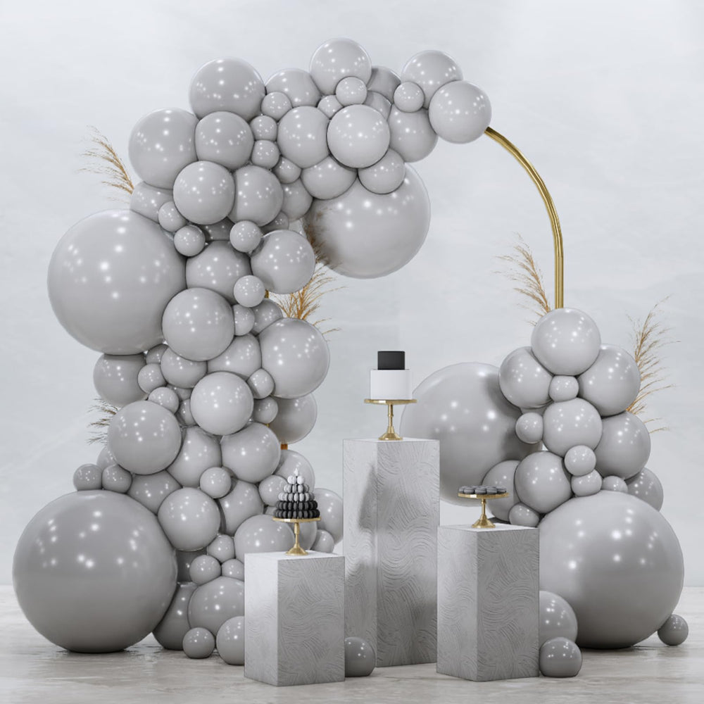 PartyWoo gray 18 inch balloons for elegant arch decorations and bold focal points