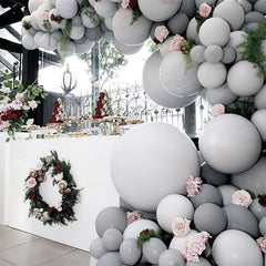 PartyWoo matte gray latex balloons maintain color and shape for birthdays.