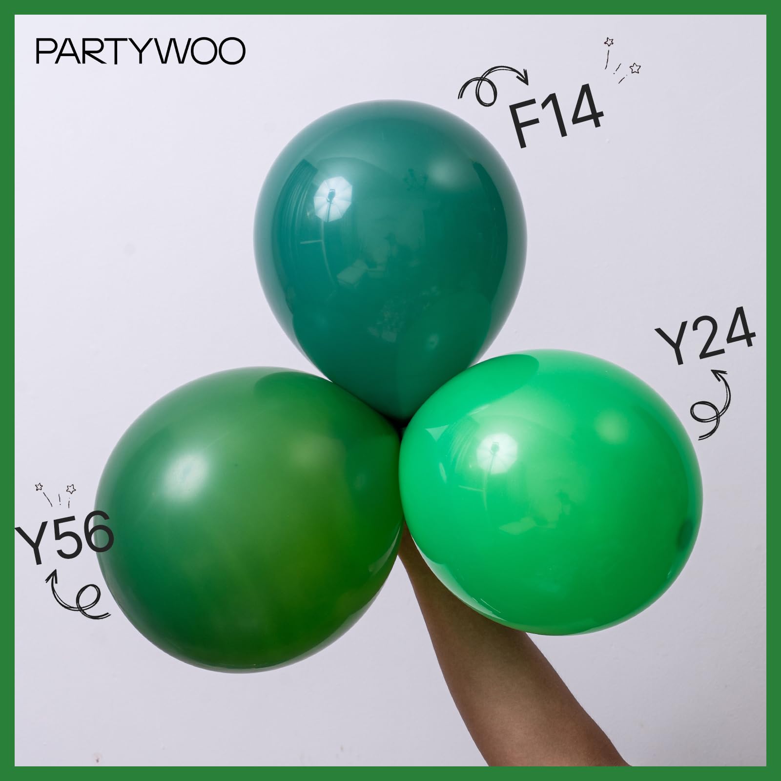 PartyWoo green balloon garland kit ideal for decorating arches and photo zones.
