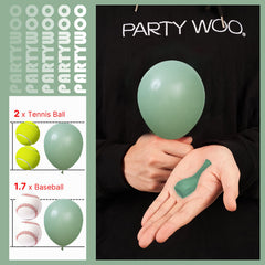 PartyWoo green balloon garland kit helps create a lush arch for celebrations