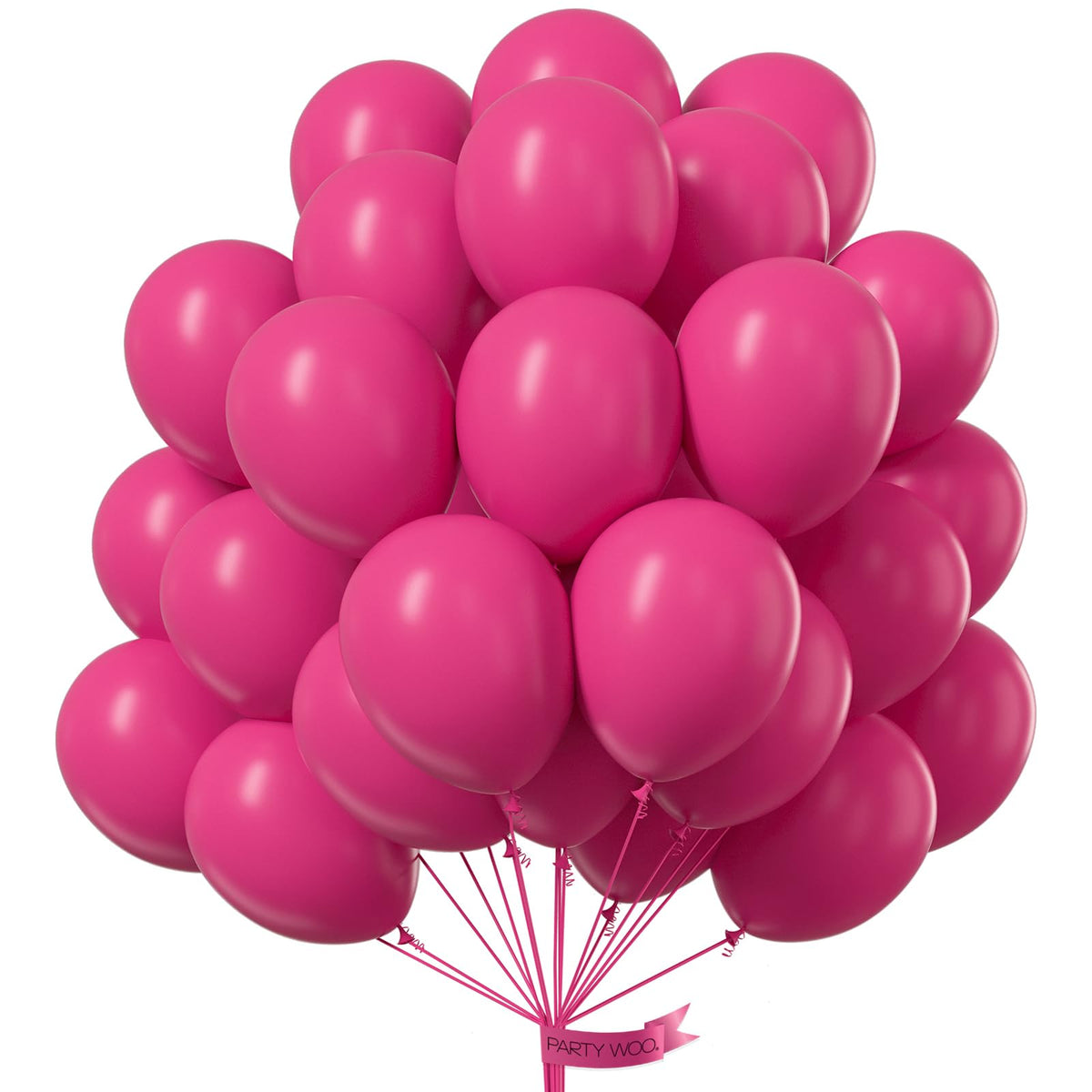 PartyWoo hot pink 12-inch balloons for a bold party glow and easy decor.