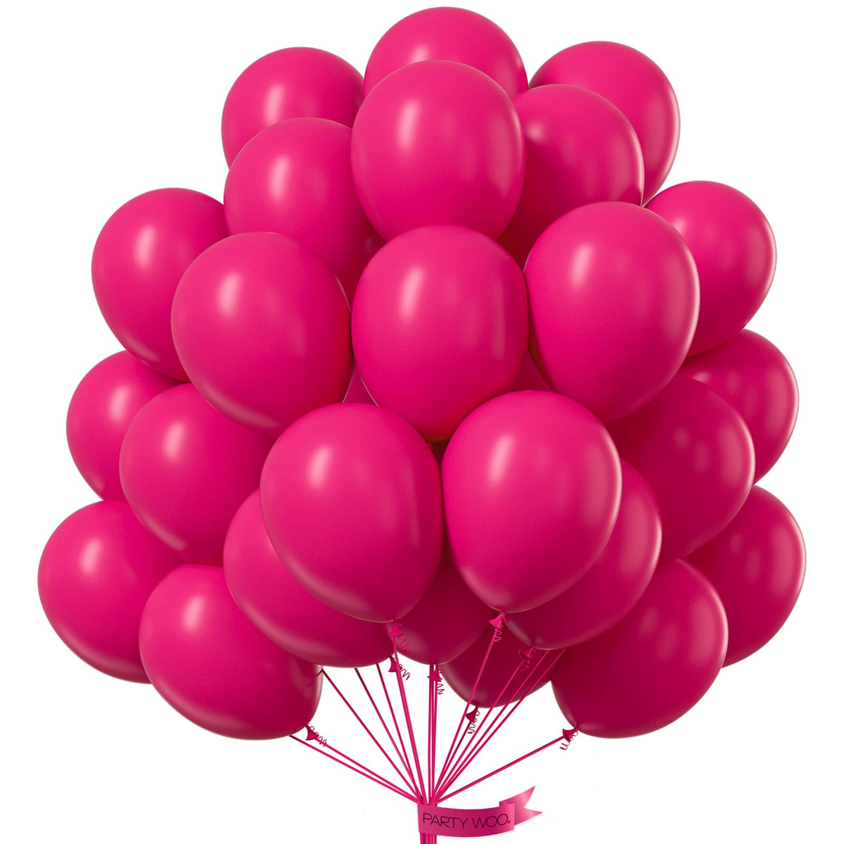 PartyWoo hot pink 12-inch balloons pack of 100 for vibrant decor