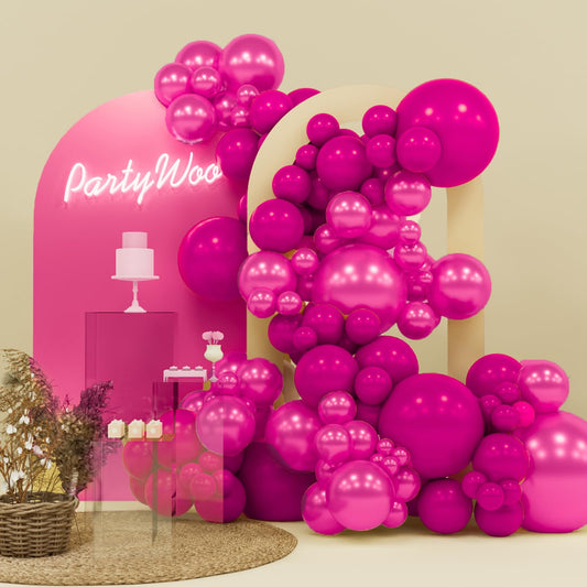 PartyWoo hot pink balloons 18in arch kit for a striking centerpiece