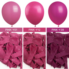 Close-up of PartyWoo hot pink balloons showing vibrant, even color.