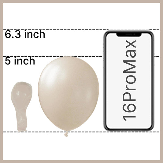 PartyWoo Ivory Cream latex balloons 5in for versatile celebrations.