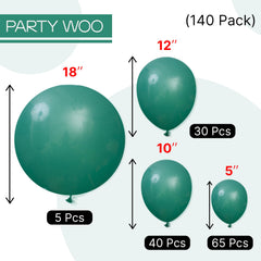 PartyWoo jungle dinosaur theme decor with vibrant green balloons.