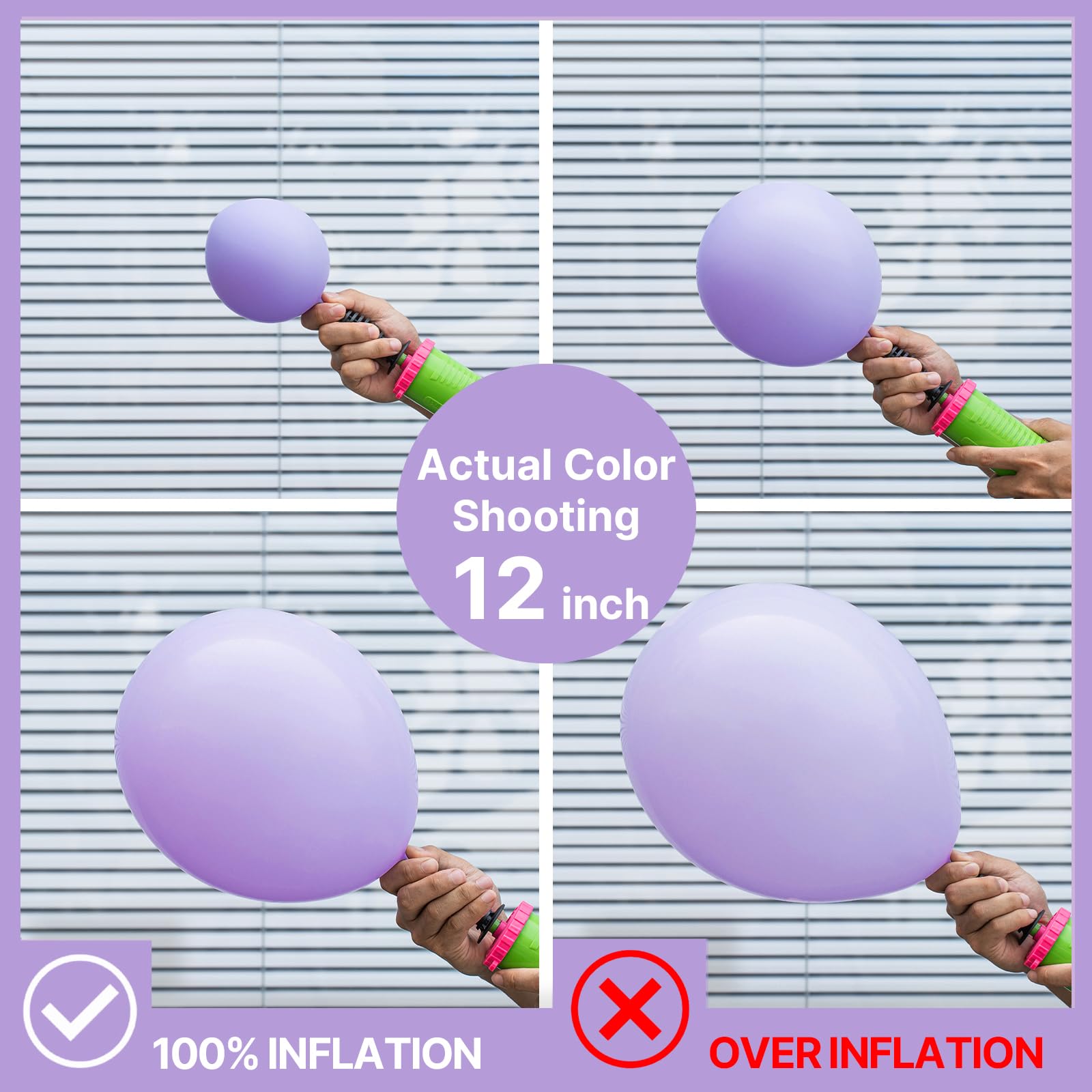 PartyWoo lavender balloons 10-inch pack versatile for mixed-size decor.